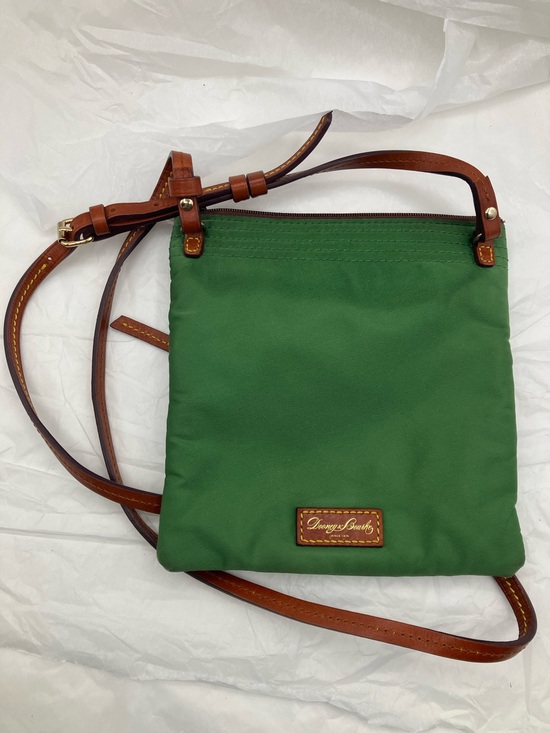 Dooney & Bourke Handbags - Dooney & Bourke Green Nylon Crossbody with Brown Leather Trim